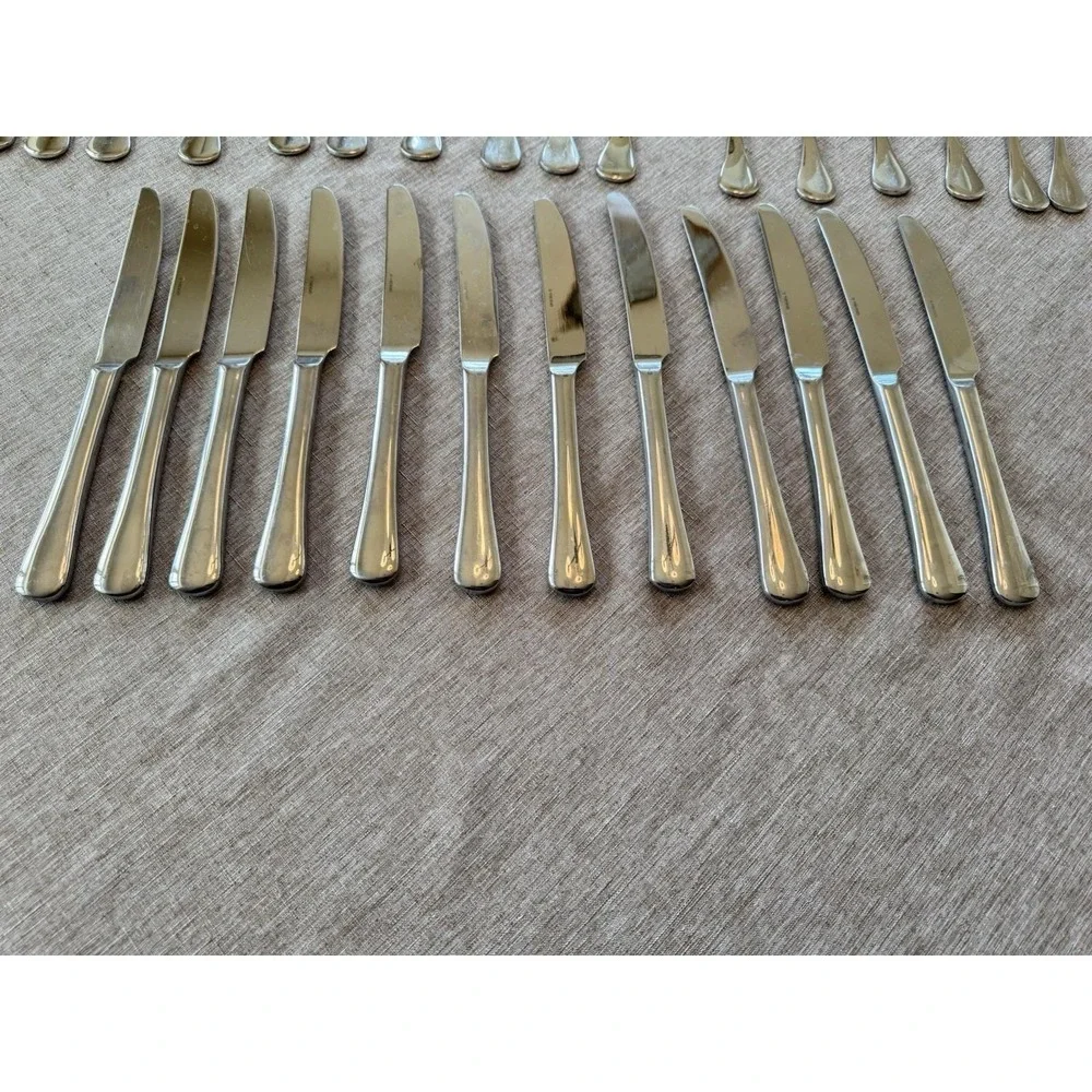 Oneida Cabana Stainless Steel Flatware 18/8 Round Tip Glossy - Disc. 58 Pcs